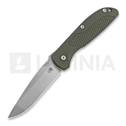 Hinderer Firetac Spanto foldekniv, stonewashed, grønn