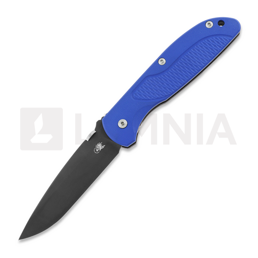 Hinderer Firetac Spanto Tri-Way Battle Black kääntöveitsi, Blue G10