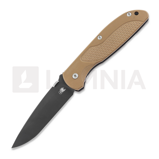Hinderer Firetac Spanto Tri-Way Battle Black sulankstomas peilis, Coyote G10