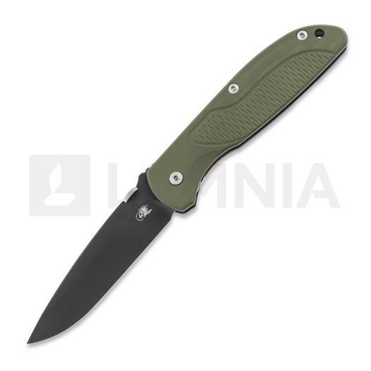 Hinderer Firetac Spanto Tri-Way Battle Black kääntöveitsi, OD Green G10