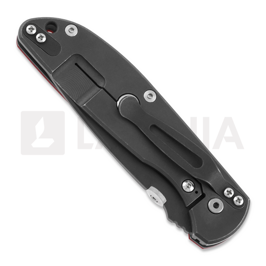 Hinderer Firetac Spanto Tri-Way Battle Black sulankstomas peilis, Red G10