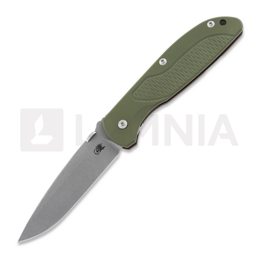 Hinderer Firetac Spanto Tri-Way Battle Bronze kääntöveitsi, OD Green G10