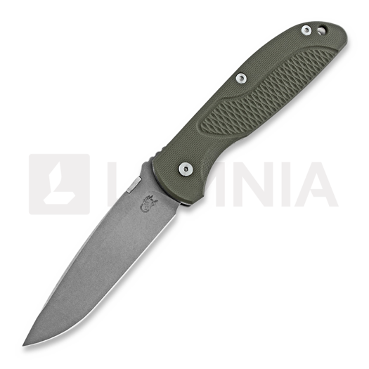 Hinderer Firetac Spanto fällkniv, working finish, olivgrön