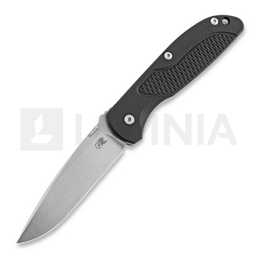 Hinderer Firetac Spearpoint összecsukható kés, stonewashed, fekete