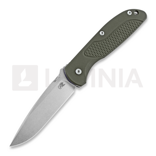 Saliekams nazis Hinderer Firetac Spearpoint, stonewashed, zaļš