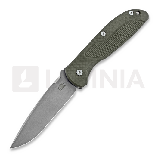 Hinderer Firetac Spearpoint kääntöveitsi, working finish, oliivinvihreä