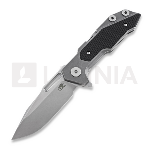 Hinderer Full Track Tri-Way Spearpoint kääntöveitsi, stonewash, musta