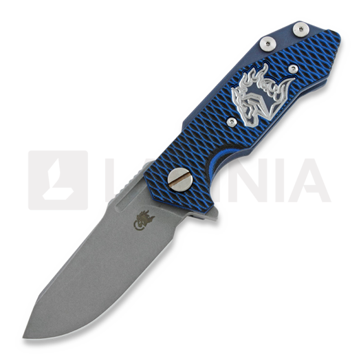 Hinderer Half Track Spearpoint 折叠刀, Battle Blue with Cutout
