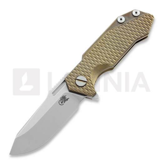 Hinderer Half Track Spearpoint fällkniv, Bronze Textured Ti