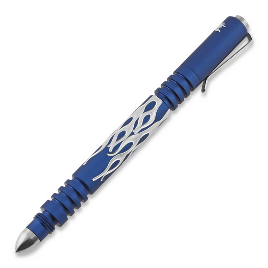 Hinderer Investigator Pen Flames 전술용 펜, matte blue