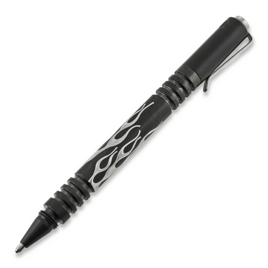 Hinderer Investigator Pen Flames tactical pen, ss sw black dlc