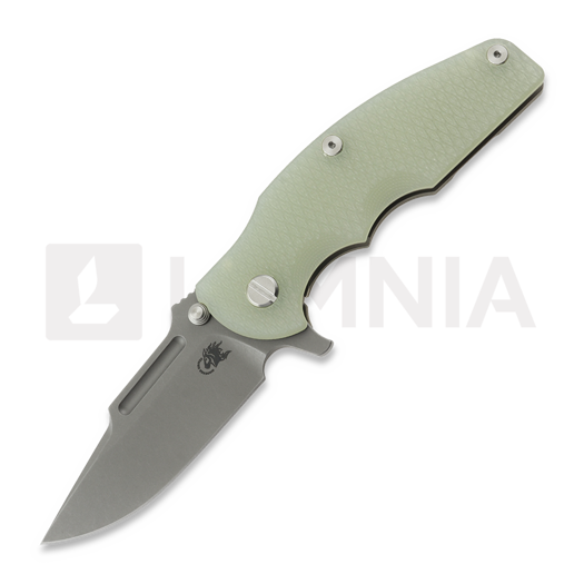 Hinderer Jurassic Clip Point Magnacut Working Finish Taschenmesser, translucent green