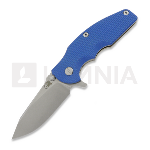 Hinderer Jurassic Magnacut Slicer Flat Grind 접이식 나이프, Stonewash, Blue