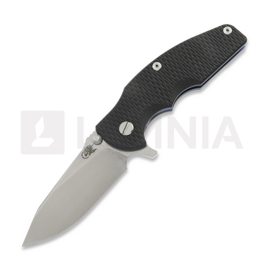 Hinderer Jurassic Magnacut Slicer Flat Grind sulankstomas peilis, Stonewash Blue, Black