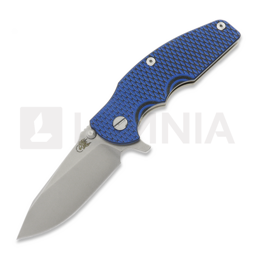 Hinderer Jurassic Magnacut Slicer Flat Grind foldekniv, Stonewash, Blue/Black
