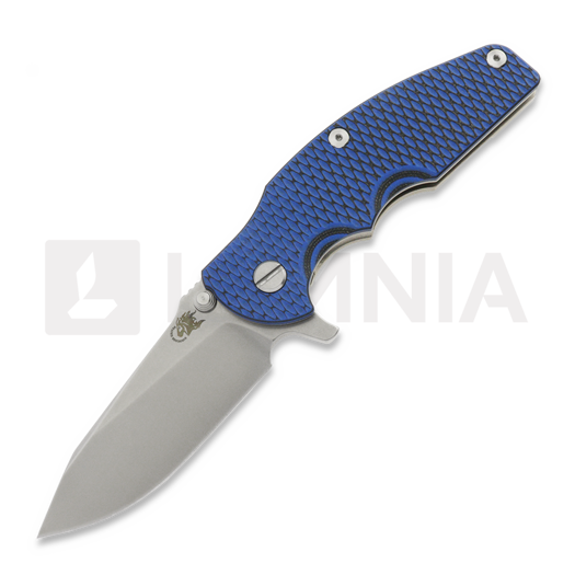 Couteau pliant Hinderer Jurassic Magnacut Slicer Flat Grind, Stonewash, Blue/Black