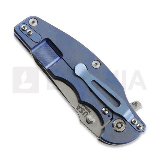 Hinderer Jurassic Magnacut Slicer Flat Grind sulankstomas peilis, Stonewash Blue, Translucent Green