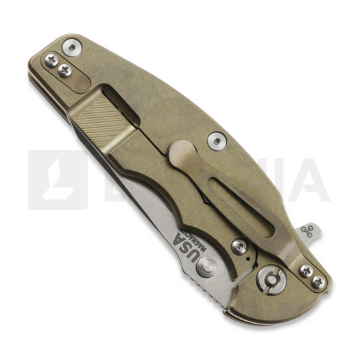 Hinderer Jurassic Magnacut Slicer Flat Grind kääntöveitsi, Stonewash Bronze, Black