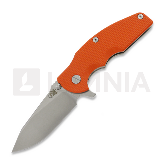 Hinderer Jurassic Magnacut Slicer Flat Grind סכין מתקפלת, Stonewash, Orange
