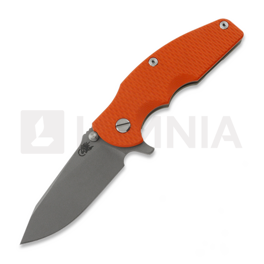 Hinderer Jurassic Magnacut Slicer Flat Grind kääntöveitsi, Working Finish, Orange