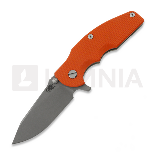 Hinderer Jurassic Magnacut Slicer Flat Grind folding knife, Working Finish, Orange