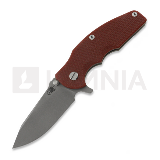 Coltello pieghevole Hinderer Jurassic Magnacut Slicer Flat Grind, Working Finish, Red