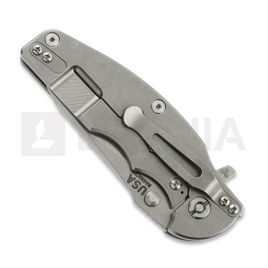 Hinderer Jurassic Magnacut Slicer sulankstomas peilis, Stonewash, Black