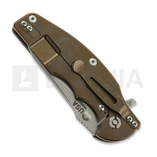 Hinderer Jurassic Magnacut Slicer sulankstomas peilis, Stonewash Bronze, Black