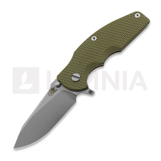 Hinderer Jurassic Magnacut Slicer folding knife, Stonewash, OD Green