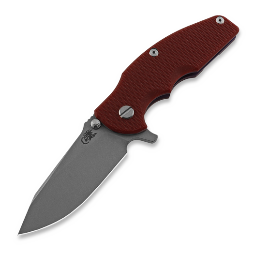 Hinderer Jurassic Magnacut Slicer fällkniv, Tri-Way Battle Blue, Red G10