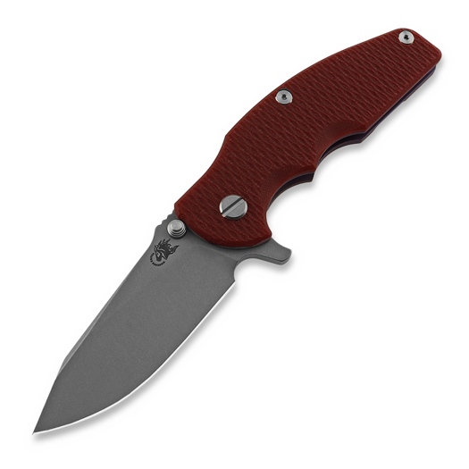 Coltello pieghevole Hinderer Jurassic Magnacut Slicer, Tri-Way Battle Blue, Red G10
