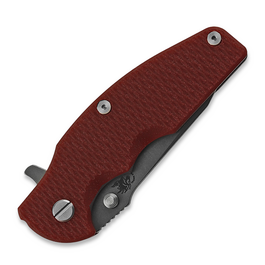 Coltello pieghevole Hinderer Jurassic Magnacut Slicer, Tri-Way Battle Blue, Red G10