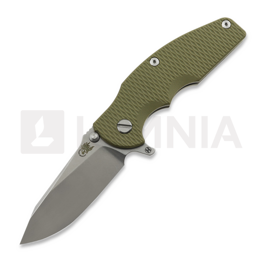 Hinderer Jurassic Magnacut Slicer Tri-Way OD Green G-10 foldekniv