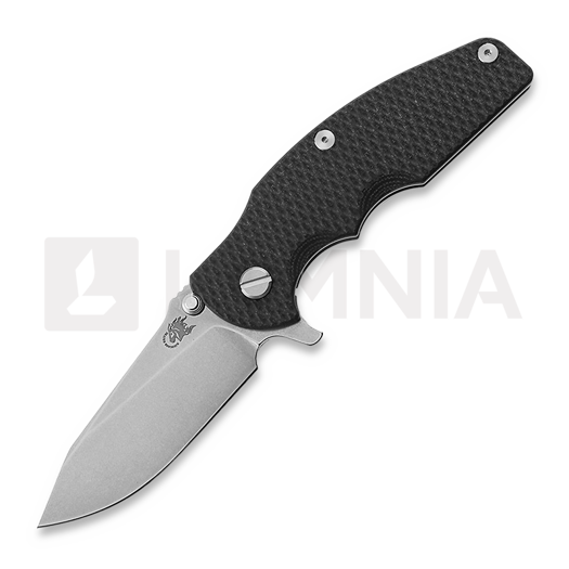 Hinderer Jurassic Magnacut Slicer összecsukható kés, Tri-Way Stonewash, Black G10