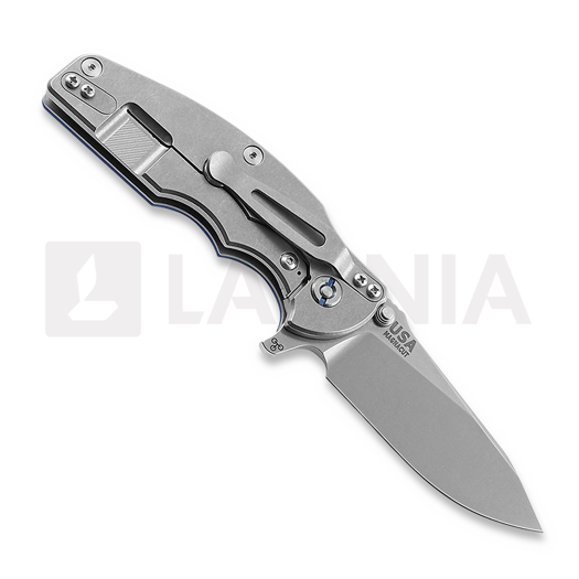 Coltello pieghevole Hinderer Jurassic Magnacut Slicer, Tri-Way Stonewash, Blue G10