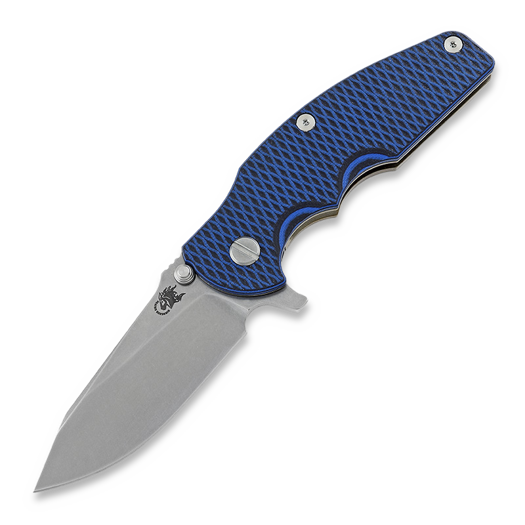 Hinderer Jurassic Magnacut Slicer סכין מתקפלת, Tri-Way Stonewash Bronze, Blue/Black G10