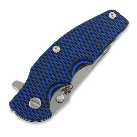 Hinderer Jurassic Magnacut Slicer 折叠刀, Tri-Way Stonewash Bronze, Blue/Black G10