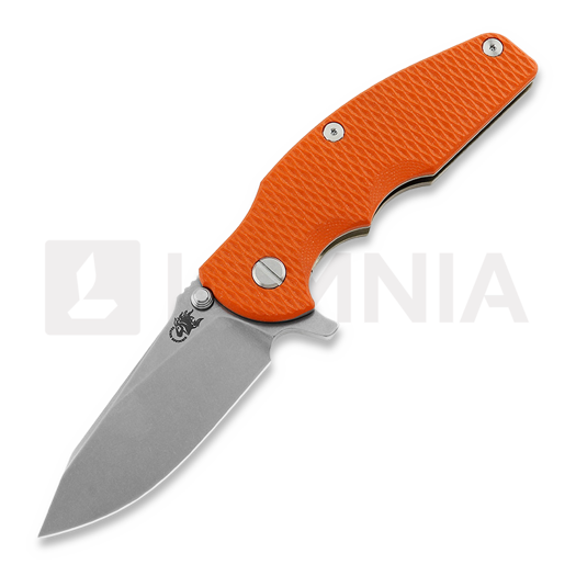 Hinderer Jurassic Magnacut Slicer összecsukható kés, Tri-Way Stonewash Bronze, Orange G10