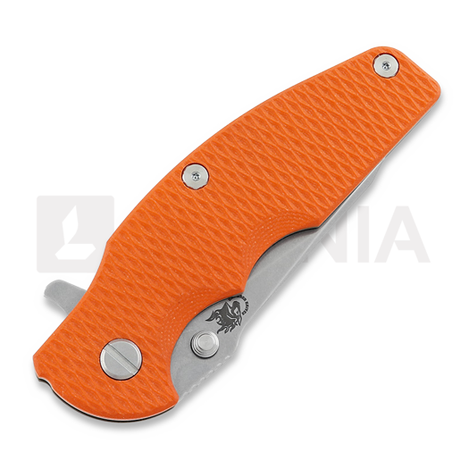 Couteau pliant Hinderer Jurassic Magnacut Slicer, Tri-Way Stonewash Bronze, Orange G10