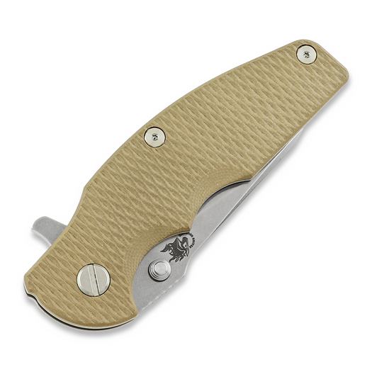 Coltello pieghevole Hinderer Jurassic Magnacut Slicer, Tri-Way Stonewash, Coyote G10