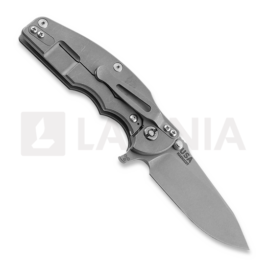 Hinderer Jurassic Magnacut Slicer sulankstomas peilis, Tri-Way Working Finish, Black G10