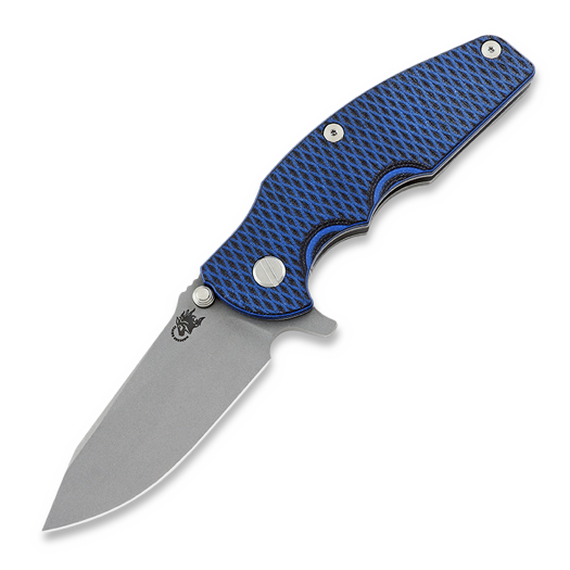 Couteau pliant Hinderer Jurassic Magnacut Slicer, Tri-Way Working Finish, Blue/Black G10