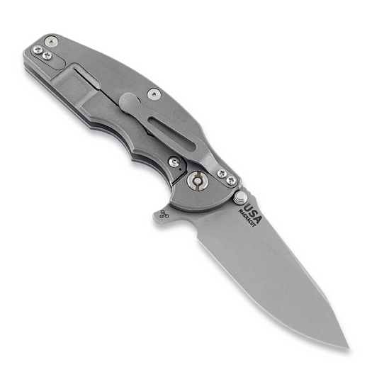 Hinderer Jurassic Magnacut Slicer sulankstomas peilis, Tri-Way Working Finish, Blue/Black G10