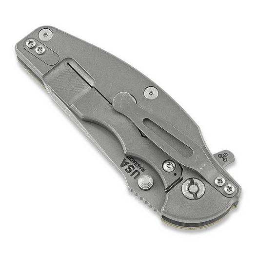 Coltello pieghevole Hinderer Jurassic Magnacut Slicer, Tri-Way Working Finish, Coyote G10