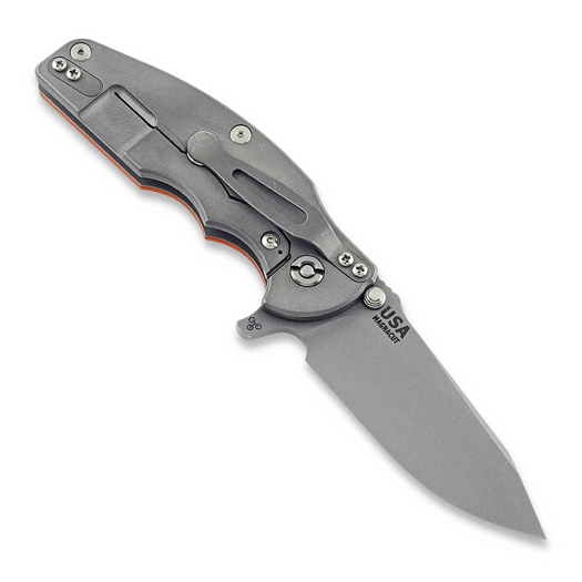Coltello pieghevole Hinderer Jurassic Magnacut Slicer, Tri-Way Working Finish, Orange G10