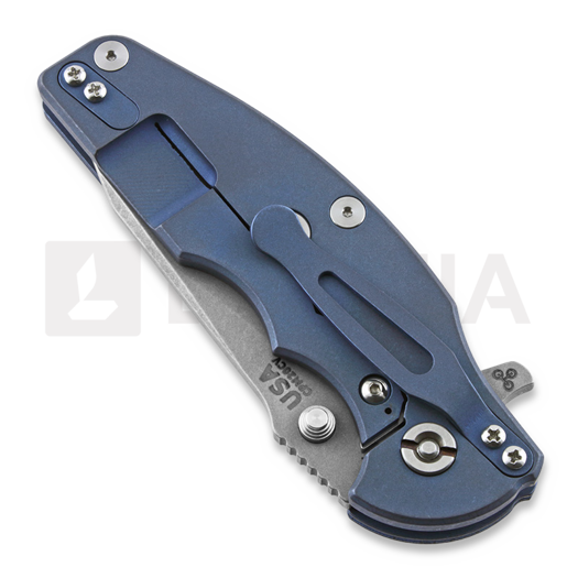 Coltello pieghevole Hinderer Jurassic Slicer, battle blue, blue/black