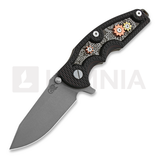 Hinderer Jurassic Spearpoint Taschenmesser, battle bronze, Gear Theme red/black