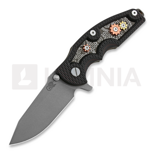 Hinderer Jurassic Spearpoint vouwmes, battle bronze, Gear Theme red/black