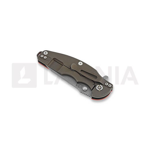 Hinderer Jurassic Spearpoint sulankstomas peilis, battle bronze, oranžinėnge