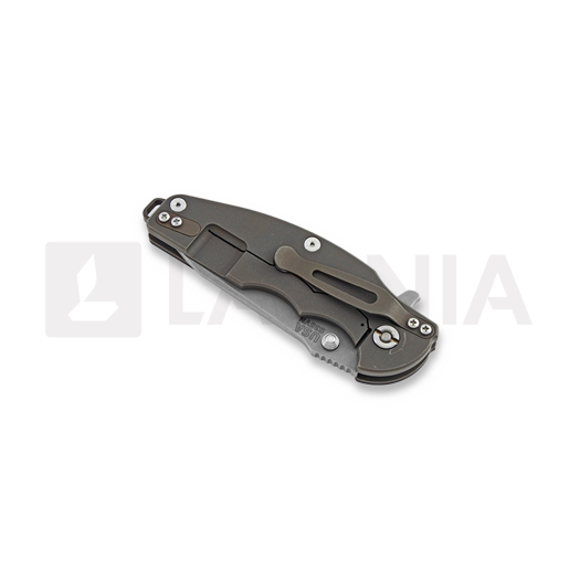 Coltello pieghevole Hinderer Jurassic Spearpoint, battle bronze, red/black